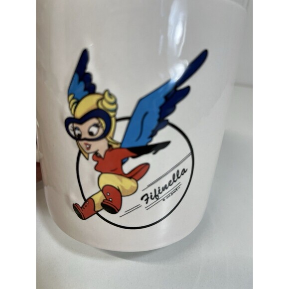 Vintage Disney WWII Gremlin Fifinella Winged WASP Air Force Porcelain Coffee Cup - Picture 3 of 3